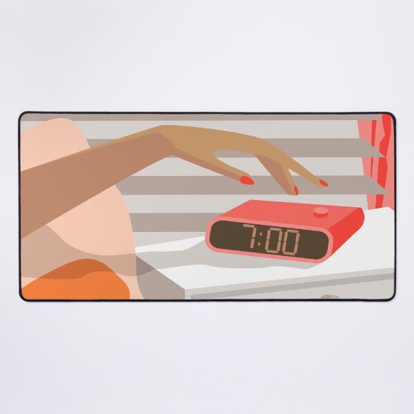 Item preview, Womans hand pushing on snooze button designed and sold by CutieBlue.