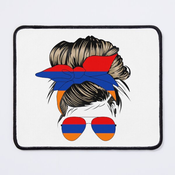 Item preview, Armenian Flag Mom with Messy Bun designed and sold by For Little Monkeys.
