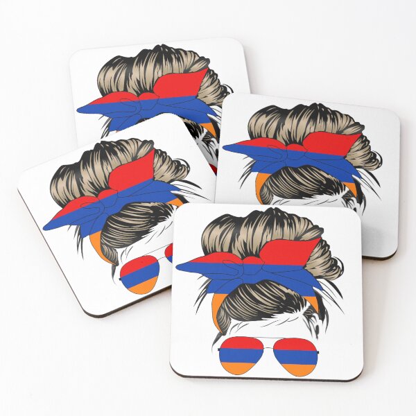 Item preview, Armenian Flag Mom with Messy Bun designed and sold by For Little Monkeys.