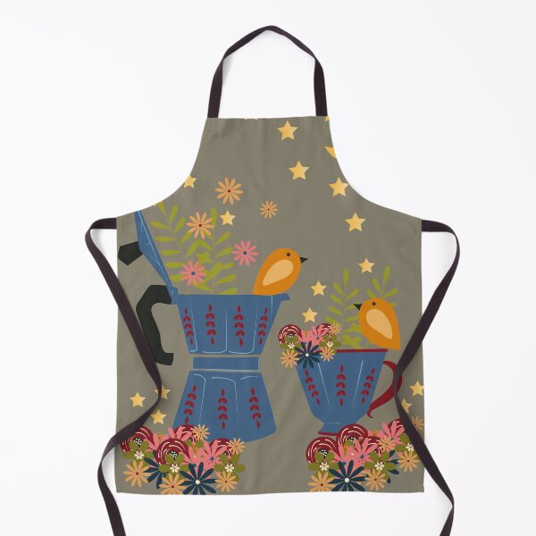 Item preview, cute birds and a moka coffee machine designed and sold by FerramentArt.