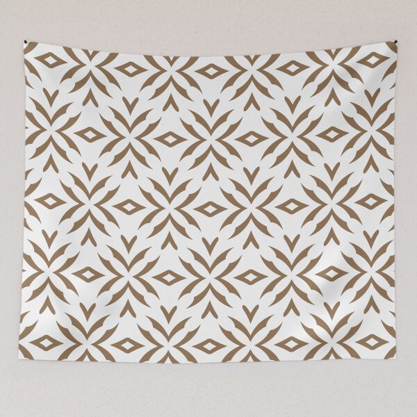Item preview, Brown and White Abstract Flower Pattern Pairs DE 2022 Trending Color Brown Bear DE6140 designed and sold by ColorOfTheYears.