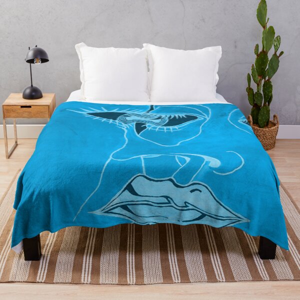 Item preview, Blue Melting Faces | Abstract Artwork Graphic Print Design designed and sold by Mikiko-Clothing.