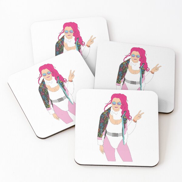 Item preview,  bright pink hair ski girl vintage skiing 80's designed and sold by Captain-Jackson.