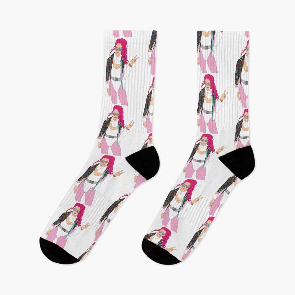 Item preview,  bright pink hair ski girl vintage skiing 80's designed and sold by Captain-Jackson.