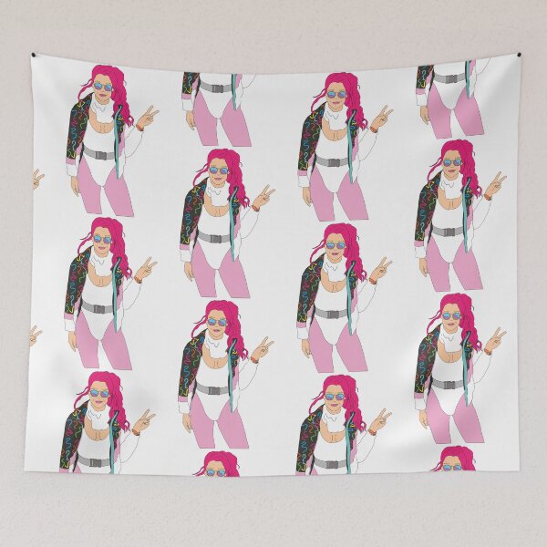 Item preview,  bright pink hair ski girl vintage skiing 80's designed and sold by Captain-Jackson.