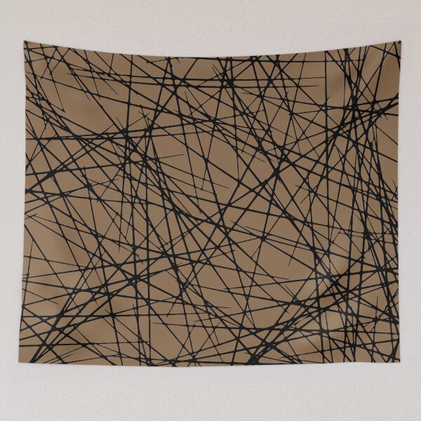 Item preview, Black and Brown Modern Criss Cross Line Pattern Pairs DE 2022 Trending Color Brown Bear DE6140 designed and sold by ColorOfTheYears.