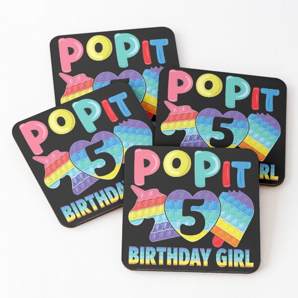 Item preview, Birthday girl pop it 5 unicorn girls boys pop it five 5th designed and sold by TheOHC.