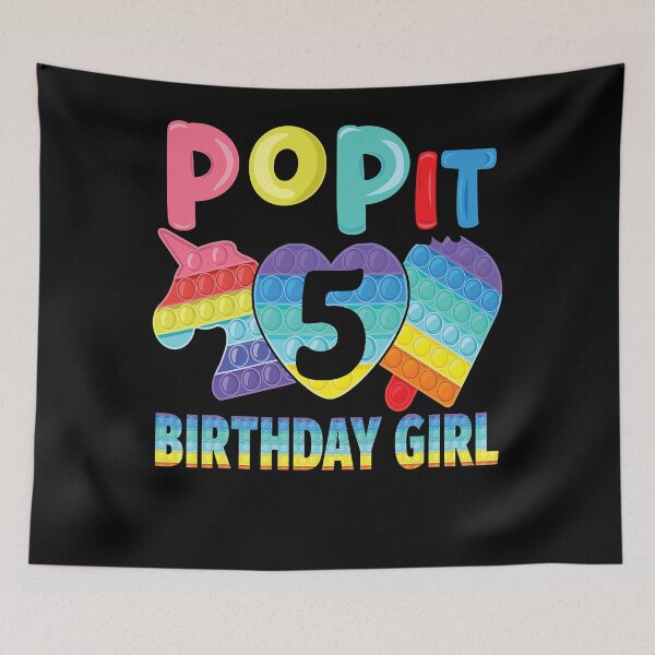 Item preview, Birthday girl pop it 5 unicorn girls boys pop it five 5th designed and sold by TheOHC.