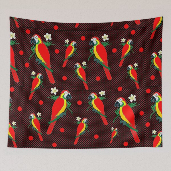 Item preview, DOTTY RED PARROTS designed and sold by KINGTOUCAN.