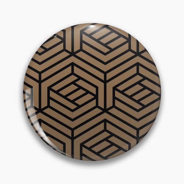 Item preview, Black and Brown Cube Geometric Pattern Pairs DE 2022 Trending Color Brown Bear DE6140 designed and sold by ColorOfTheYears.