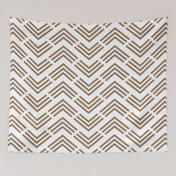 Item preview, Brown and White Chevron Rhombus Arrow Pattern Pairs DE 2022 Trending Color Brown Bear DE6140 designed and sold by ColorOfTheYears.