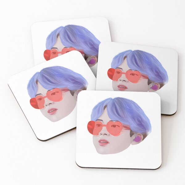 Item preview, Jin from BTS worldwide handsome guy with heart sunglasses sticker print designed and sold by byelvina.