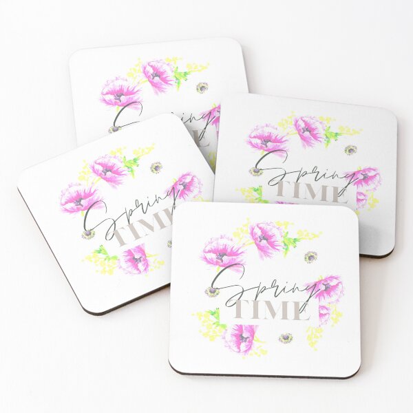 Item preview, White, pink and yellow flowers blossom wreath : spring time illustration designed and sold by HappyNoireArt.