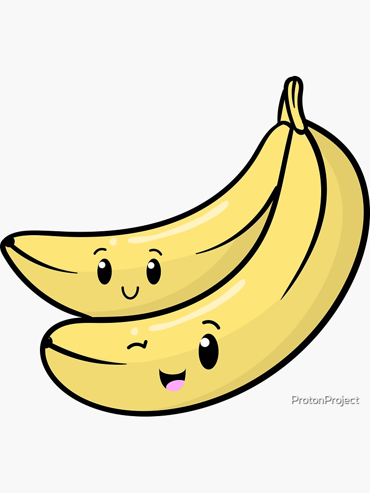 Happy Kawaii Bananas Sticker For Sale By Protonproject Redbubble