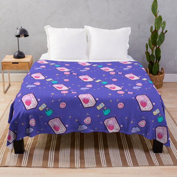 Item preview, Kawaii Seamless Pattern Throw Blanket, Cute Kawaii Retro Graphic designed and sold by GO SHIRT-TEE.