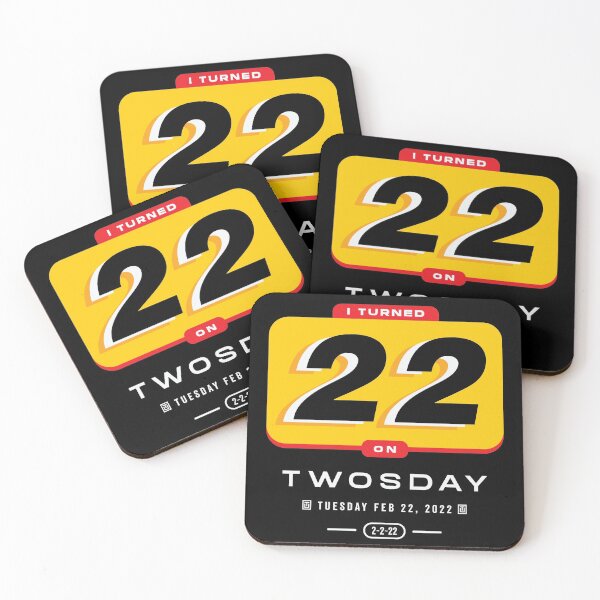 Item preview, Twosday Feb 22nd Birthday Turned 22 on Twosday February 22 2022 Coffee Cup designed and sold by Uppercase Tees.