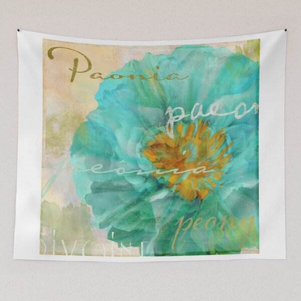 Item preview, Aqua Peony designed and sold by Sasha Art Gallery.