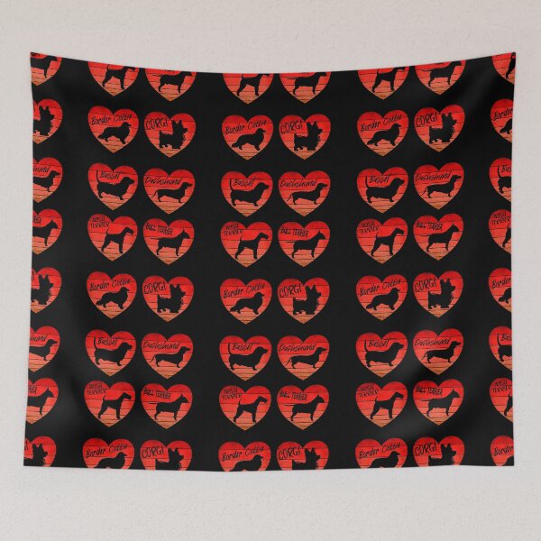 Item preview, Dog Breeds Valentine, Vintage Heart Sunset, Sticker Pack  designed and sold by ACC .