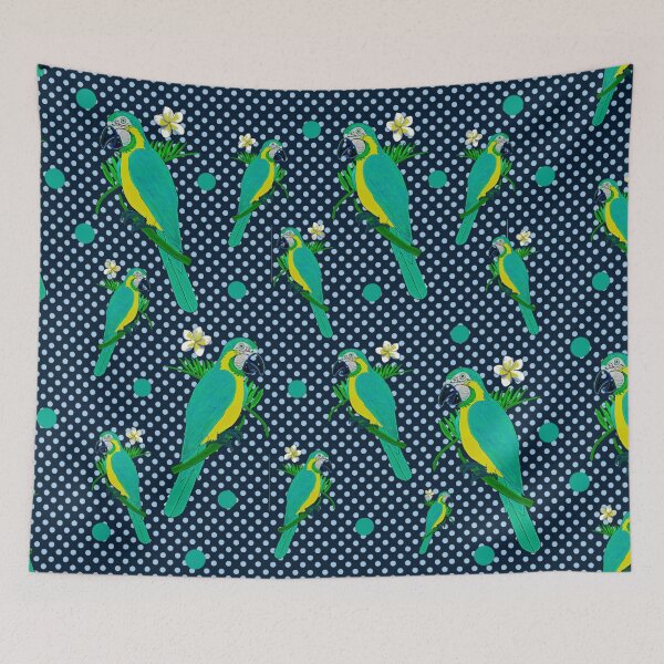 Item preview, DOTTY BLUE PARROTS designed and sold by KINGTOUCAN.