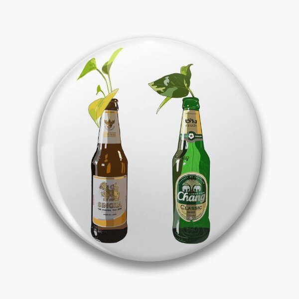Item preview, Chang and Singha Beer Bottles With Plant designed and sold by LaynsLeaf.