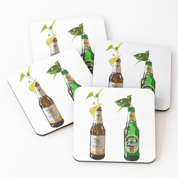 Item preview, Chang and Singha Beer Bottles With Plant designed and sold by LaynsLeaf.