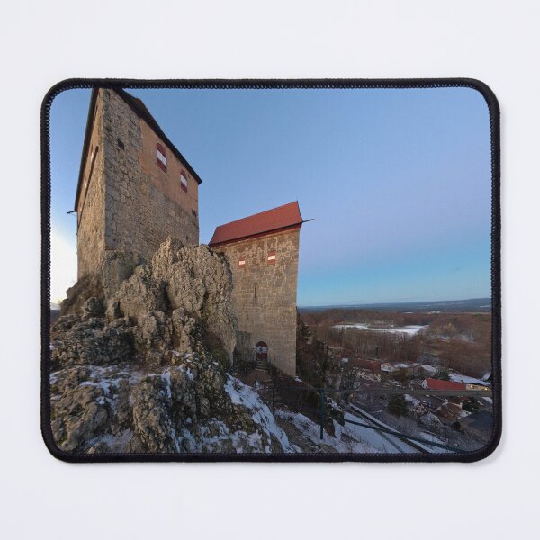 Item preview, Hohenstein Castle with snow in the evening designed and sold by frankuffmann.