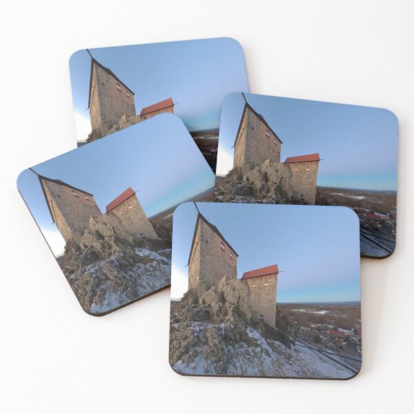 Item preview, Hohenstein Castle with snow in the evening designed and sold by frankuffmann.