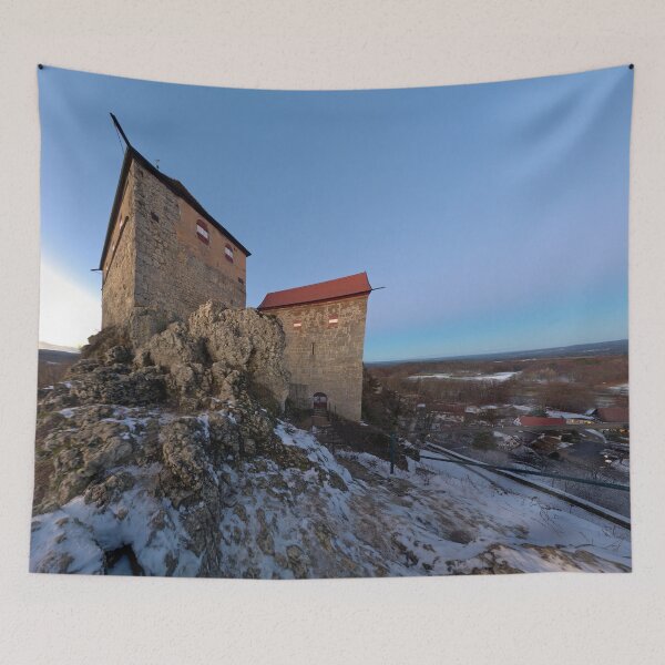 Item preview, Hohenstein Castle with snow in the evening designed and sold by frankuffmann.