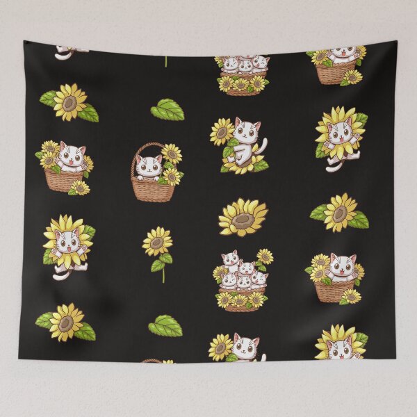 Item preview, Sunflower Cat Bundle, Paw Art Set, Kawaii White Cat With Flower designed and sold by DearSunny.