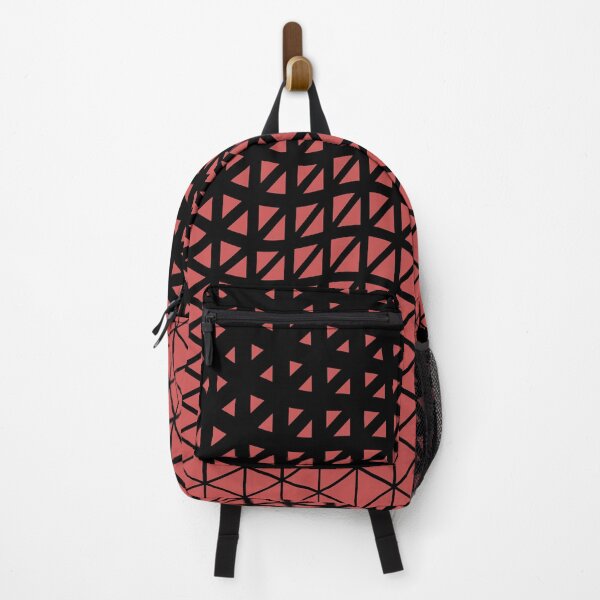 Item preview, Black and Dark Pink Triangle Gradient Wave Pattern Pairs DE 2022 Trending Color Deep Hibiscus DE5083 designed and sold by ColorOfTheYears.