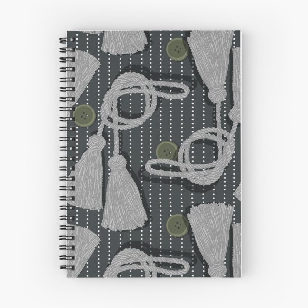 Item preview, Tassels and Buttons on Stripes - Charcoal, Green, Gray designed and sold by Jasrese.