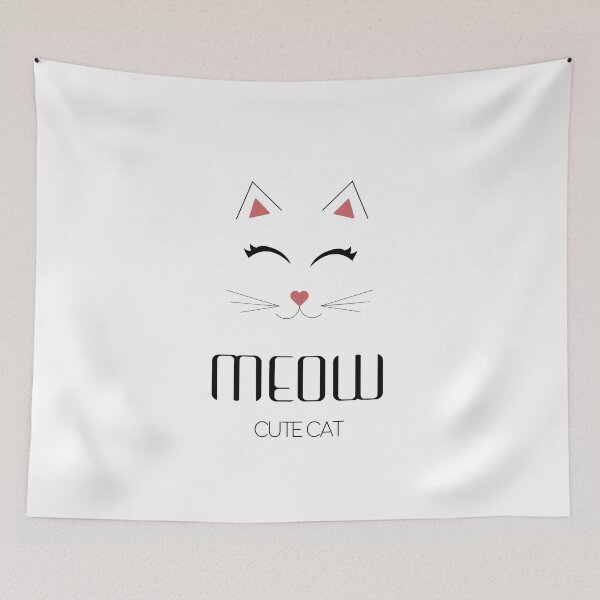 Item preview, Meow cute cat - white designed and sold by sferrecamp.