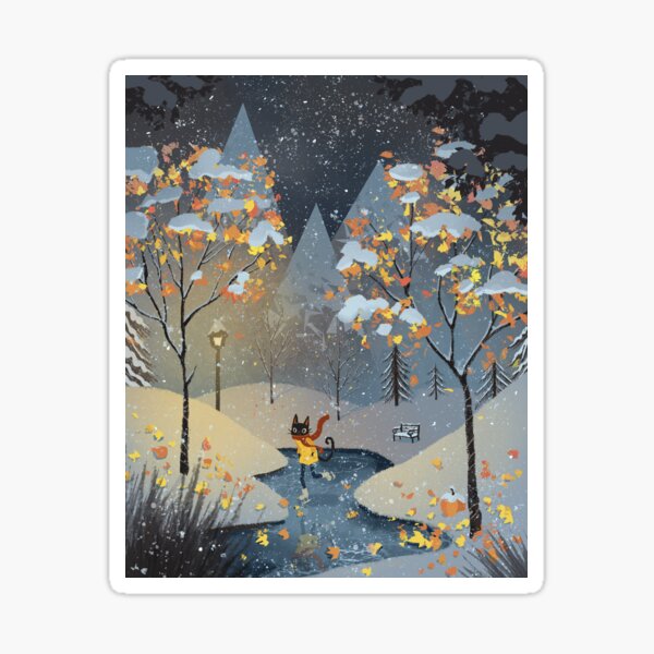 Ice Skating Cat Sticker