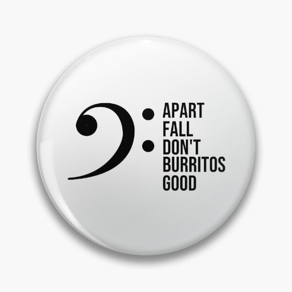 Item preview, Bass Clef Mnemonic Good Burritos Don't Fall Apart GBDFA Musical Staff Lines Funny Composer Artist Music Theory Musician Gift Bass Drums Tuba player Birthday Gifts Funny Rude Offensive saying, designed and sold by joygift369.