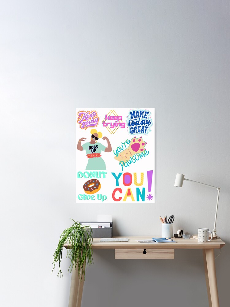 Sticker Pack, Positive Stickers, Motivational Stickers Poster for Sale by  PrestigeTingz