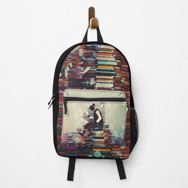 Item preview, Man Reading Book While Sitting on Pile of Books designed and sold by ONORMAL.