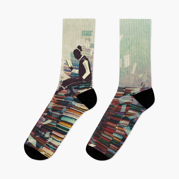 Item preview, Man Reading Book While Sitting on Pile of Books designed and sold by ONORMAL.