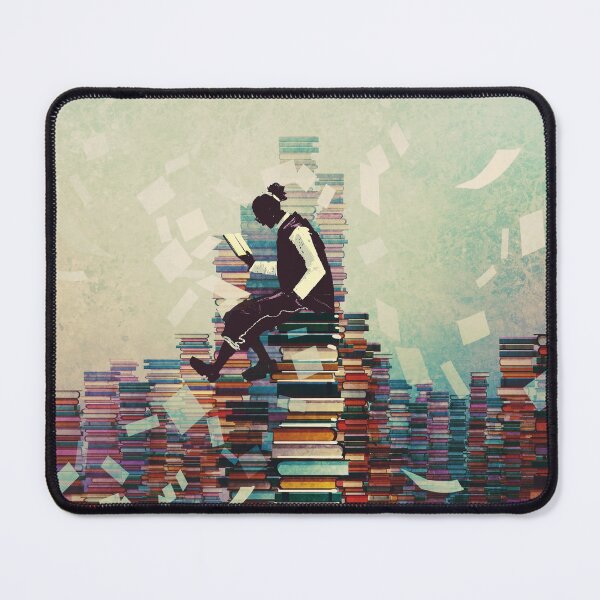 Item preview, Man Reading Book While Sitting on Pile of Books designed and sold by ONORMAL.