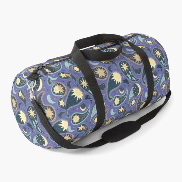 Item preview, Celestial Paisley Pattern in Blue and Periwinkle Very Peri - Sun, Moon and Stars designed and sold by OstarasAttic.