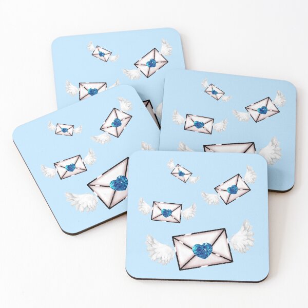 Item preview, Blue Love Winged Letters Valentine's Day Cupid Message  designed and sold by Jolly-Yosei.