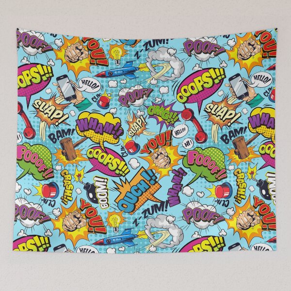 Item preview, Comic Book Pattern Cartoon Sound Onomatopoeia Bubbles designed and sold by amos20111.