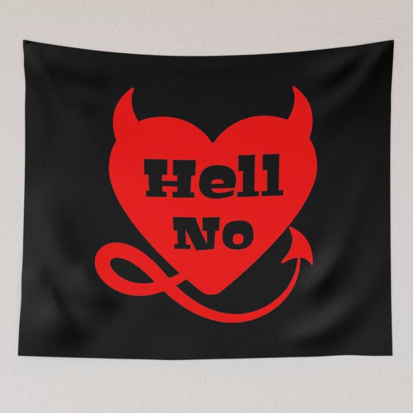 Item preview, Hell No Evil Anti Valentines Day 2022 Black Text designed and sold by Design-Maniya.