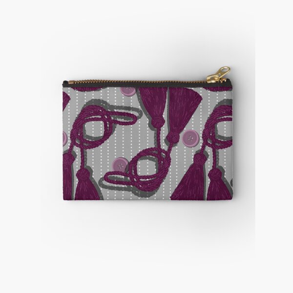 Item preview, Tassels and Buttons on Stripes - Gray, Lilac, Purple designed and sold by Jasrese.