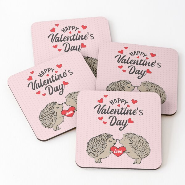 Item preview, Happy Valentines Day Cute Hedgehog Couple Kiss  designed and sold by dass-art.
