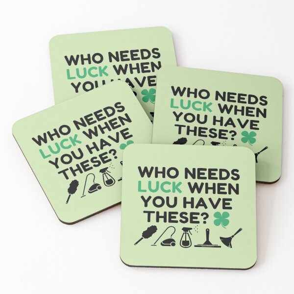 Item preview, Who Needs Luck Funny Cleaning Lady St. Patrick's Day Janitor designed and sold by SavvyCleaner.