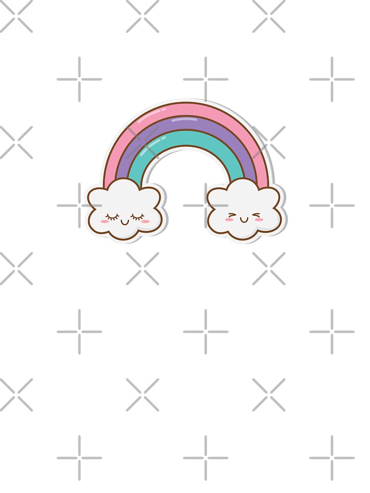 Kidcore Aesthetic Cat Rainbow Cloud T-Shirt