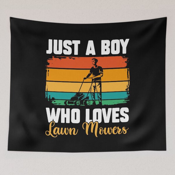 Item preview, Just A Boy Who Loves Lawn Mowers Funny Lawn Mowing designed and sold by MakeGoodChoices.