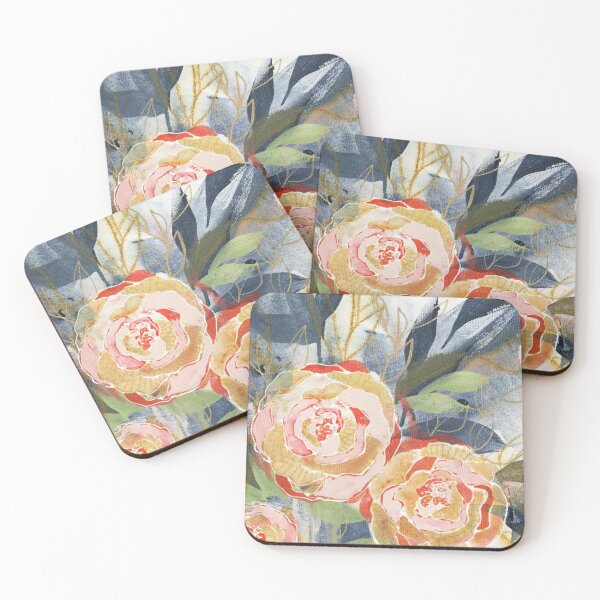 Three Sisters, Abstract Floral Coasters (Set of 4)