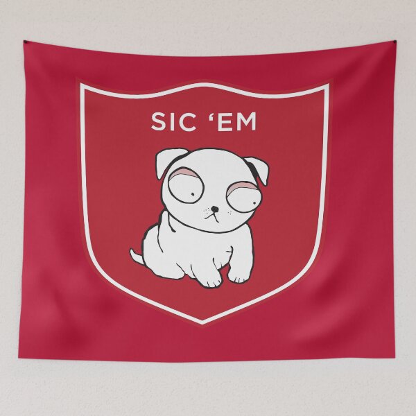 Item preview, Cute Little Unenthused mascot dog on red Sick 'Em designed and sold by field3.