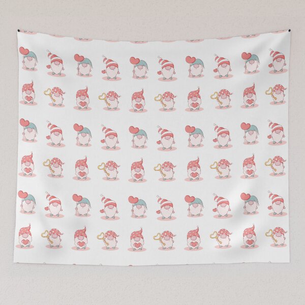 Item preview, Pink Valentine Gnome With Hearts Clipart designed and sold by bsrishika.